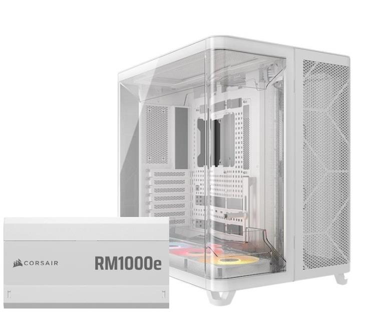 CORSAIR AIR 5400 RS-R ARGB Case + RM1000e, White
