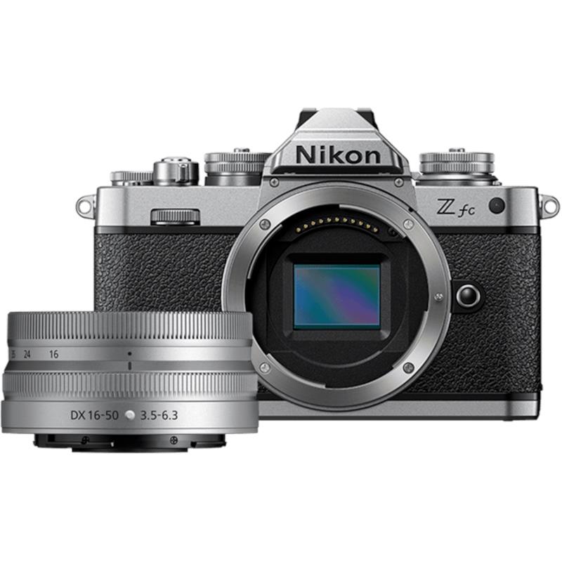 nsemble appareil photo sans miroir "Nikon Z fc 16-50mm f/3.5-6.3 VR (argent) avec objectif