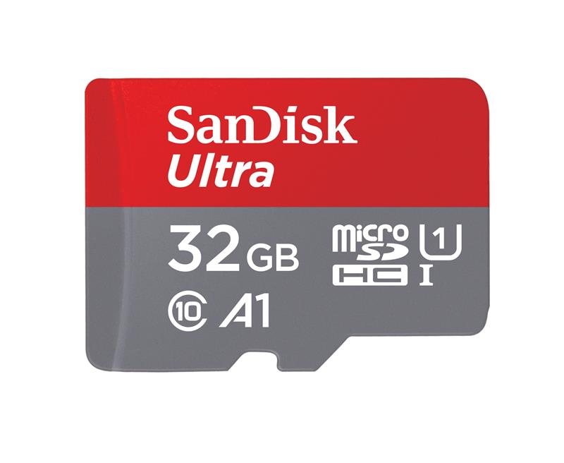 Carte SanDisk Ultra microSD 32 Go 120 Mo/s C10 UHS U1 A1 + adaptateur argenté