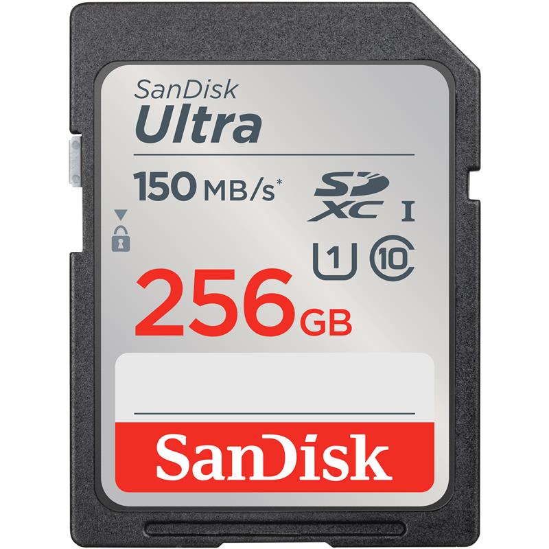 SanDisk Ultra SD 256 Go 150 Mo/s C10 U1 UHS 4x6 Blister Argent
