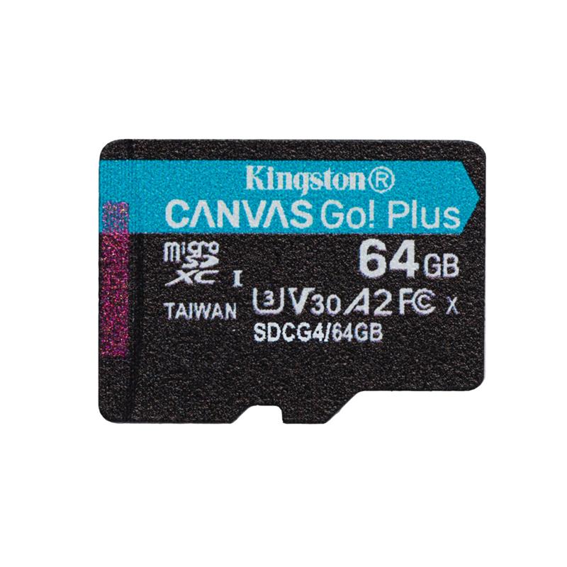 Kingston Canvas Go Plus G4 64GB microSDXC UHS-I U3 A2 V30 - Canada