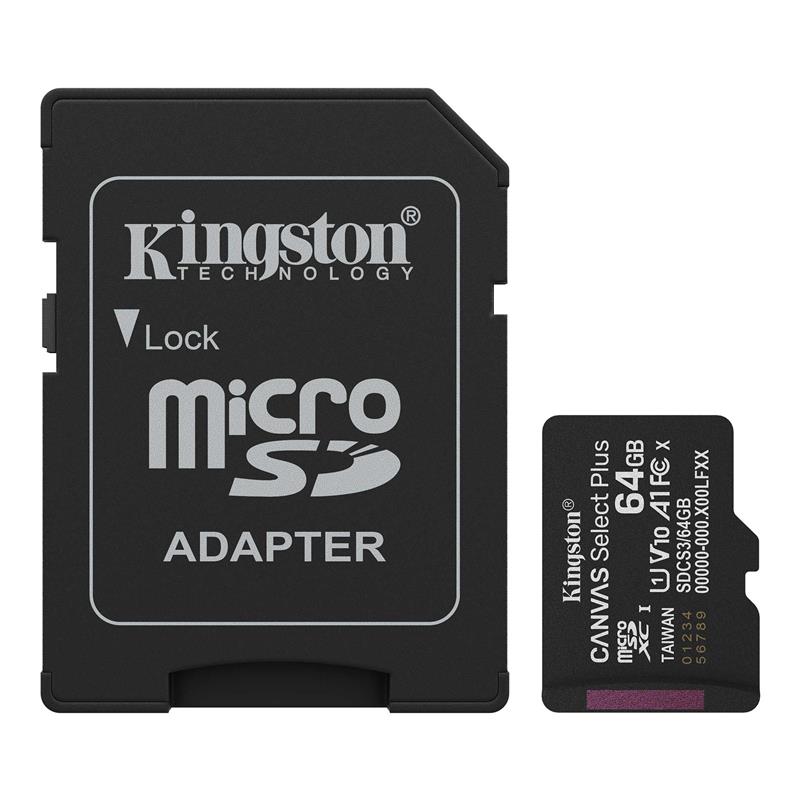 Kingston Canvas Select Plus 64 Go microSDXC UHS-I U1 A1 V10