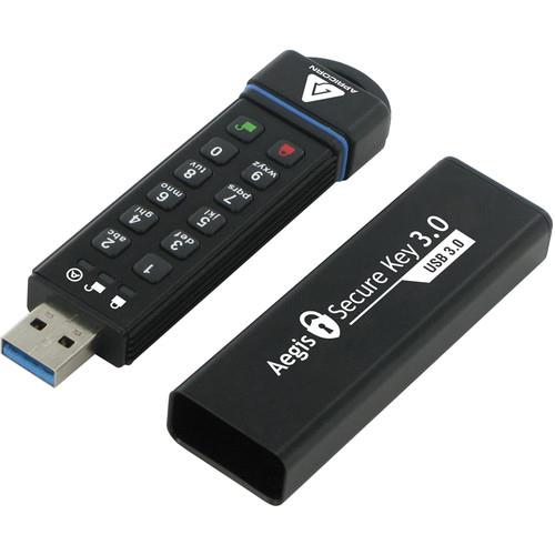 Apricorn Aegis Secure Key 3.0 - USB flash drive - encrypted - 30 GB - USB 3.0 (ASK3-30GB)