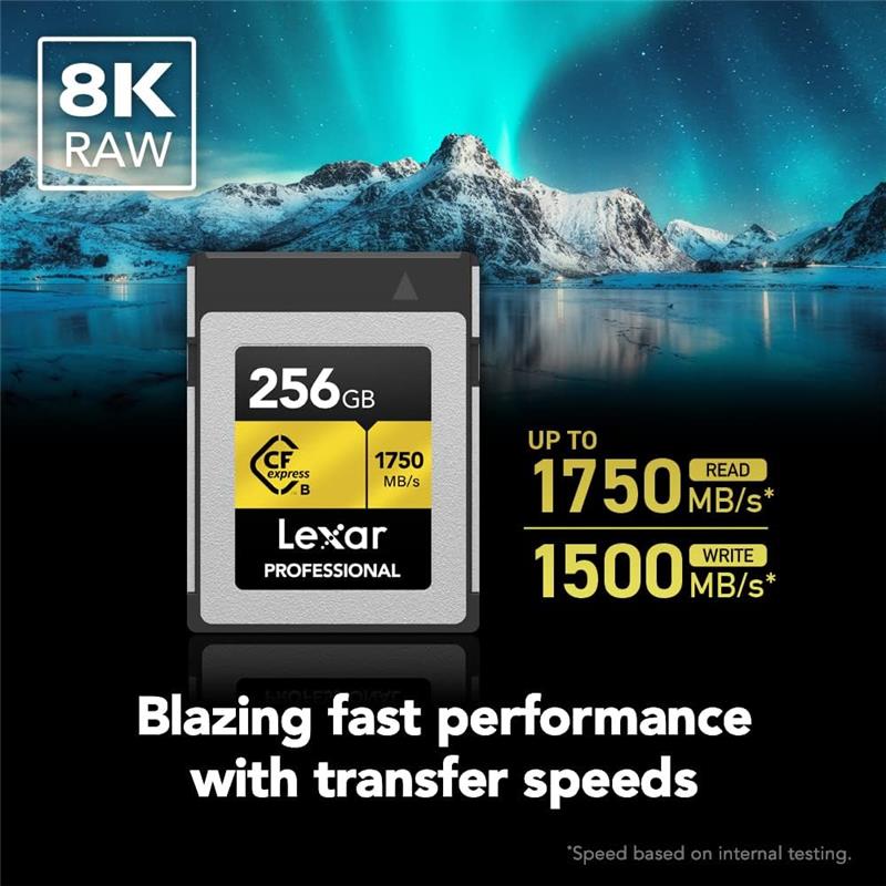 Lexar Professional 256GB CFexpress Type B Memory Card, Up to