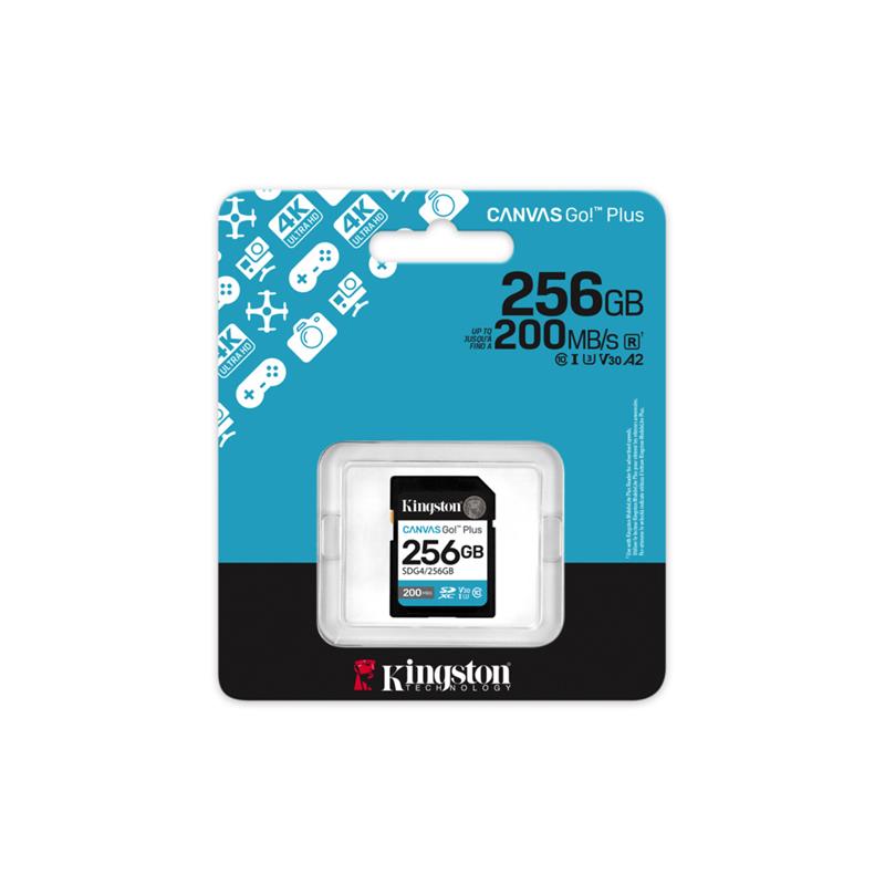 Kingston Canvas Go Plus G4 256GB SDXC UHS-I U3 V30 C10 - SD Card