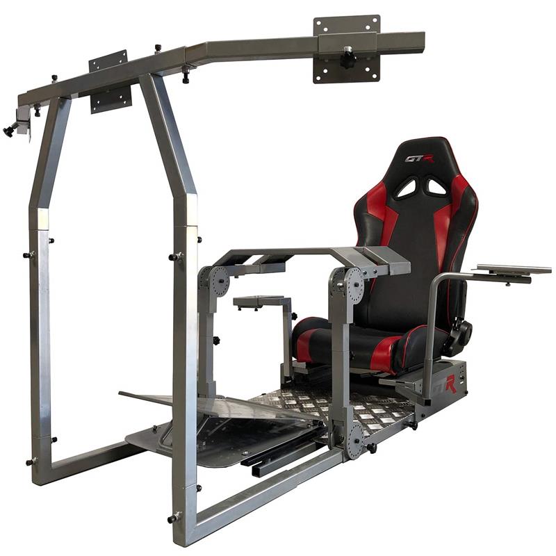 GTR Simulator GTA-Pro Model - Silver Frame, Black/Red Seat