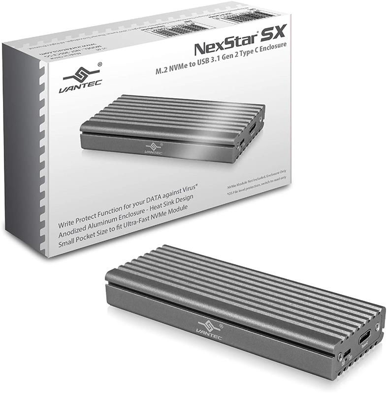 Vantec M.2 NVMe SSD To USB 3.2 Gen 2x1 Type C Enclosure