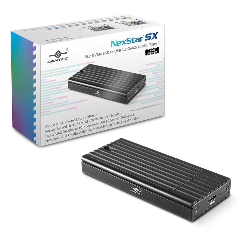 Vantec NexStar SX, M.2 NVMe SSD vers USB 3.2 Gen2x2 (NST-230C3-BK)