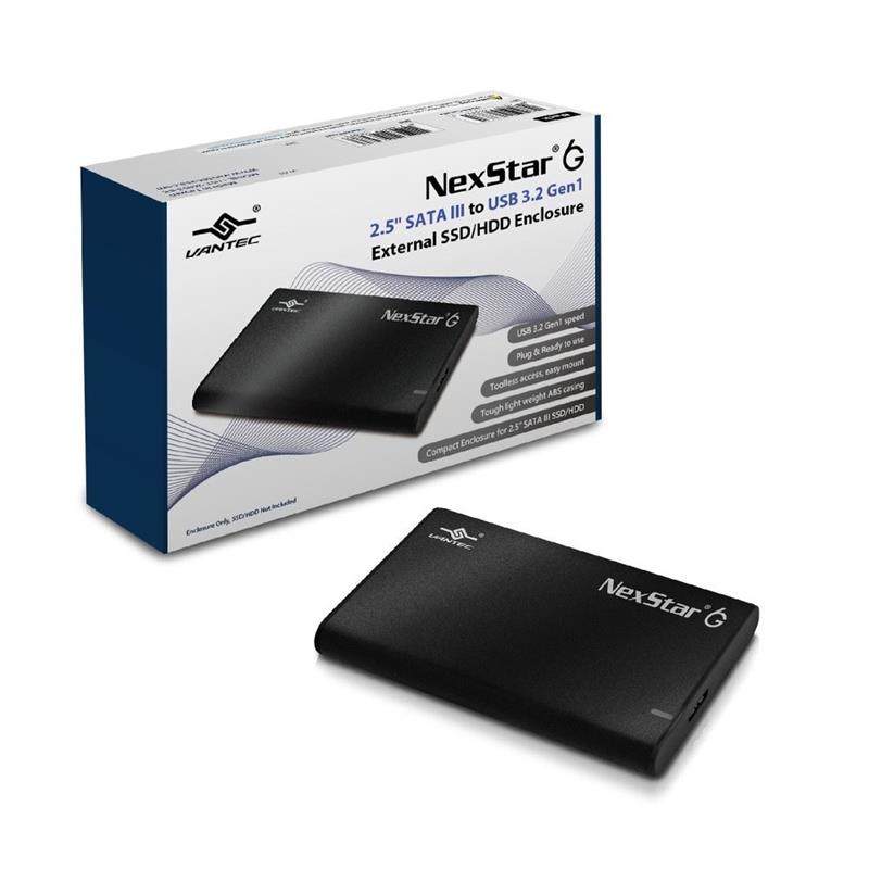 Vantec NexStarG 2.5” SATA III to USB 3.2 Gen1 SSD/HDD Enclosure