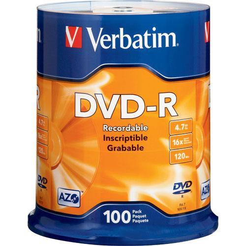Verbatim AZO DVD-R, 4.7GB 16X with Branded Surface,100pk Spindle