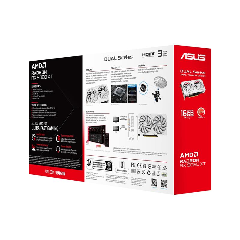 ASUS Dual Radeon RX 9060 XT 16GB GDDR6 White Edition - Canada