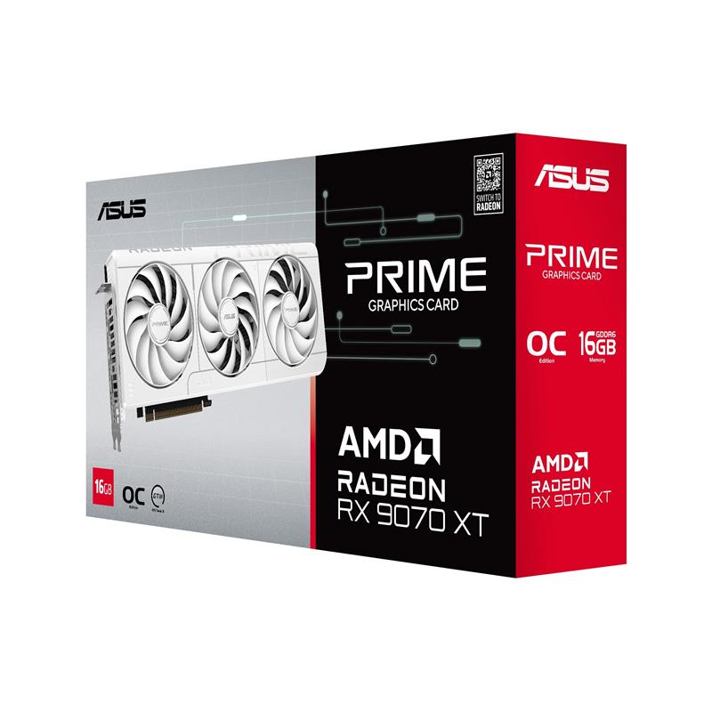 ASUS Prime Radeon RX 9070 XT White OC Edition GDDR6 Triple Fans