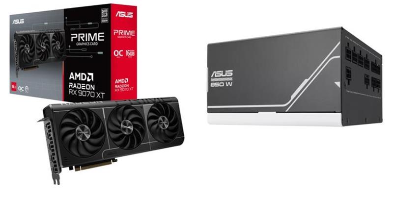 ASUS Prime Carte graphique Radeon RX 9070 XT OC + Bloc d'alimentation Prime 850W