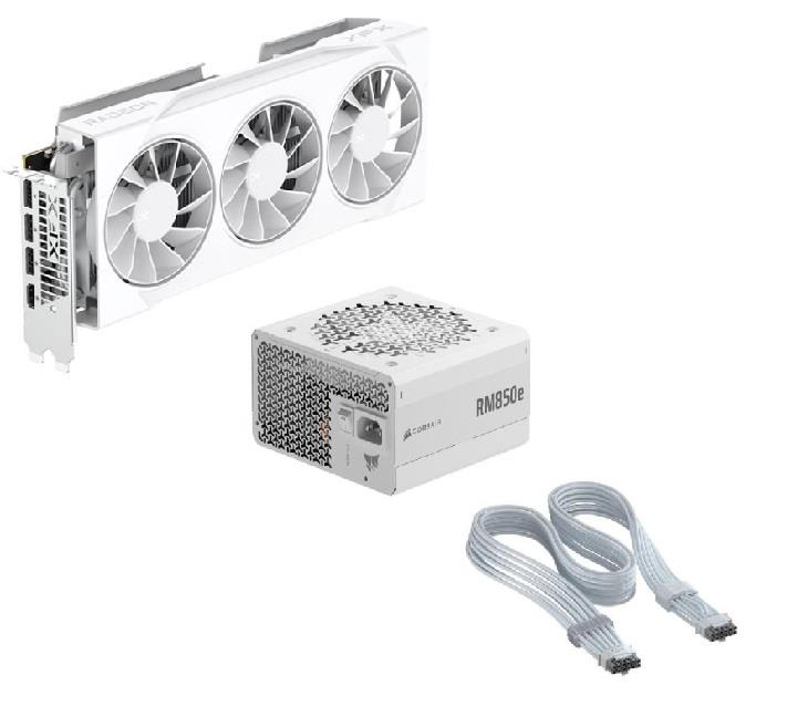 XFX Swift AMD Radeon RX 9070 GRE White GPU + CORSAIR RM850e White PSU