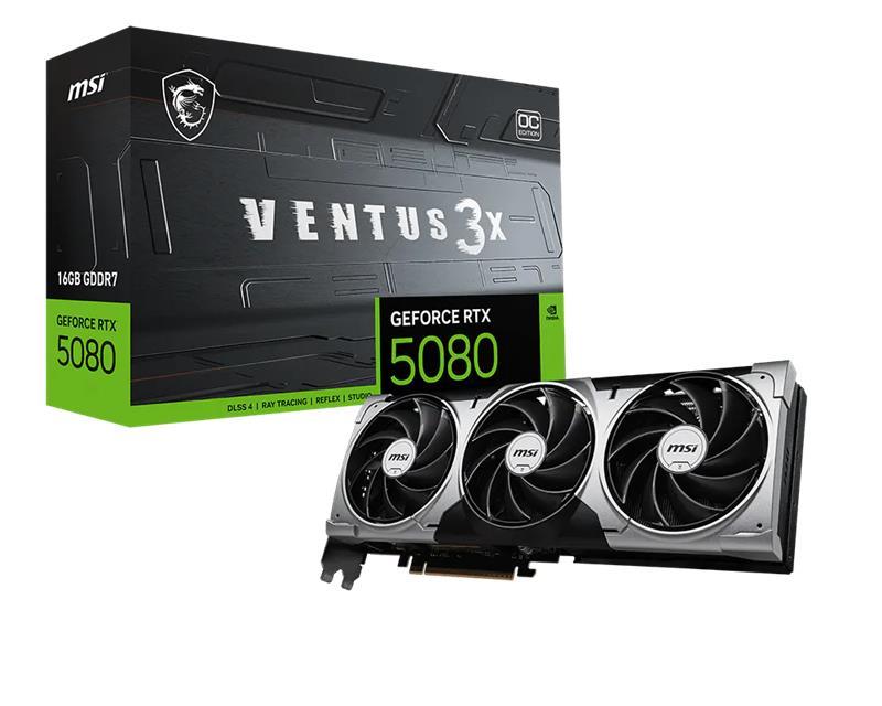 MSI GeForce RTX 5080 16G VENTUS 3X OC GDDR7 Triple Fans