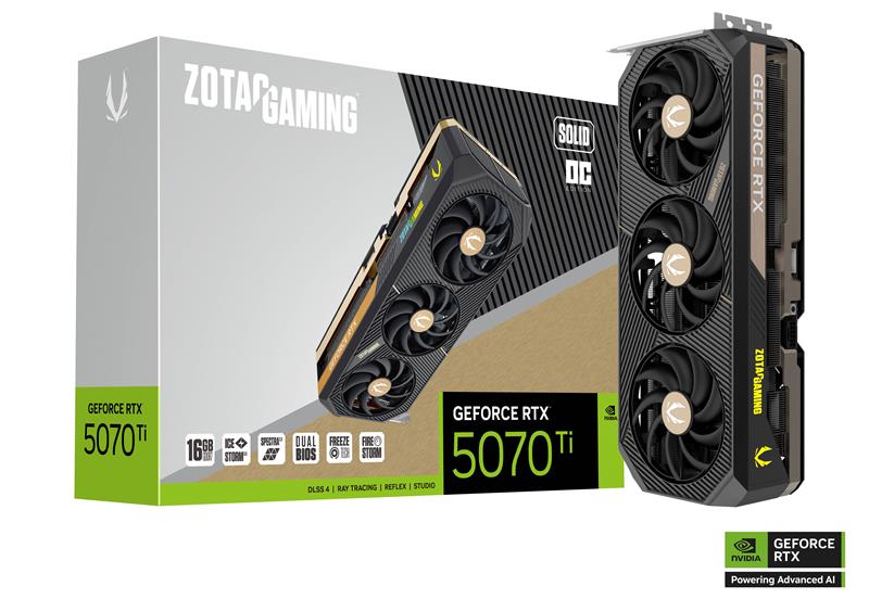 Carte graphique ZOTAC GAMING GeForce RTX 5070 Ti SOLID OC DLSS 4 16 Go GDDR7