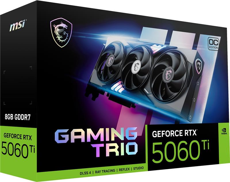MSI GeForce RTX 5060 Ti 8G GAMING TRIO OC GDDR7 Triple Fans