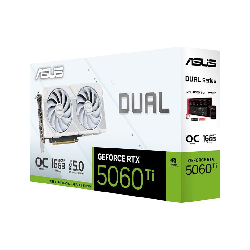 ASUS Dual GeForce RTX 5060 Ti 16GB White OC GDDR7 Double Fans