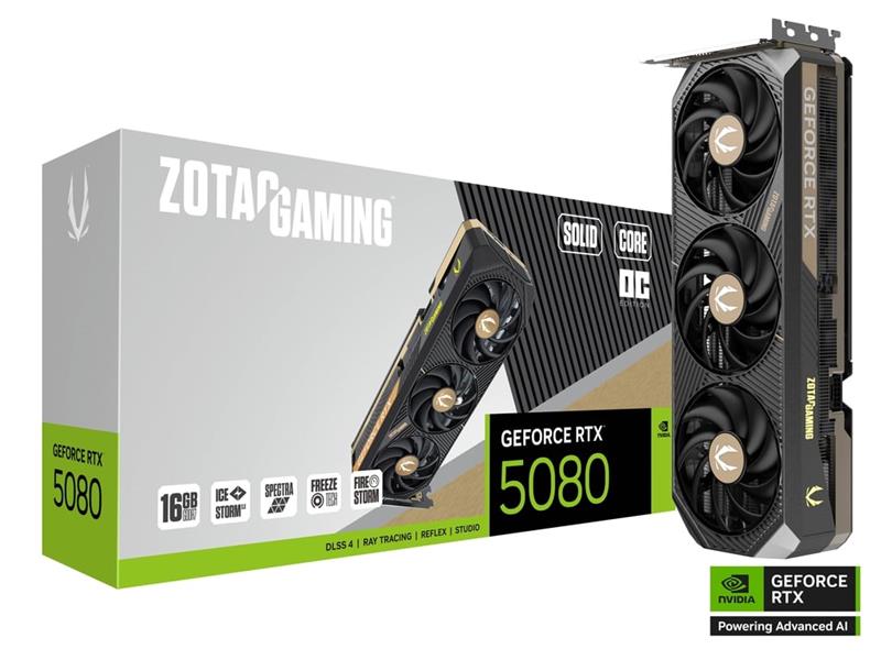ZOTAC GeForce RTX 5080 SOLID CORE OC Trois ventilateurs