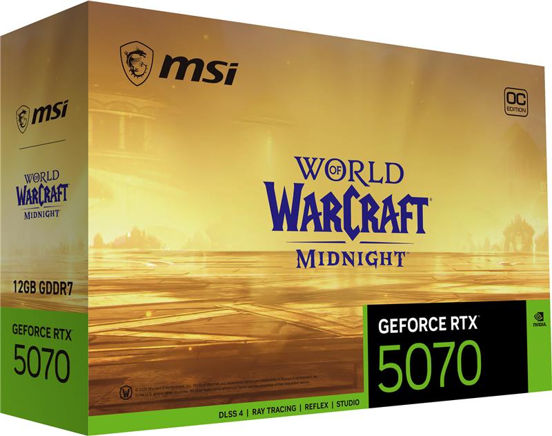 MSI GeForce RTX 5070 12G World of Warcraft MIDNIGHT LIGHT EDITION