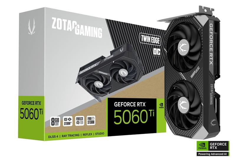 ZOTAC GAMING GeForce RTX 5060 Ti 8GB Twin Edge OC DLSS 4 GDDR7 128-bit