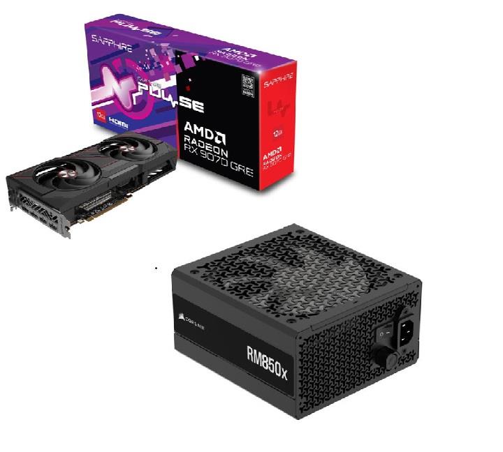 SAPPHIRE PULSE AMD RADEON RX 9070 GPU + CORSAIR RM850x PSU