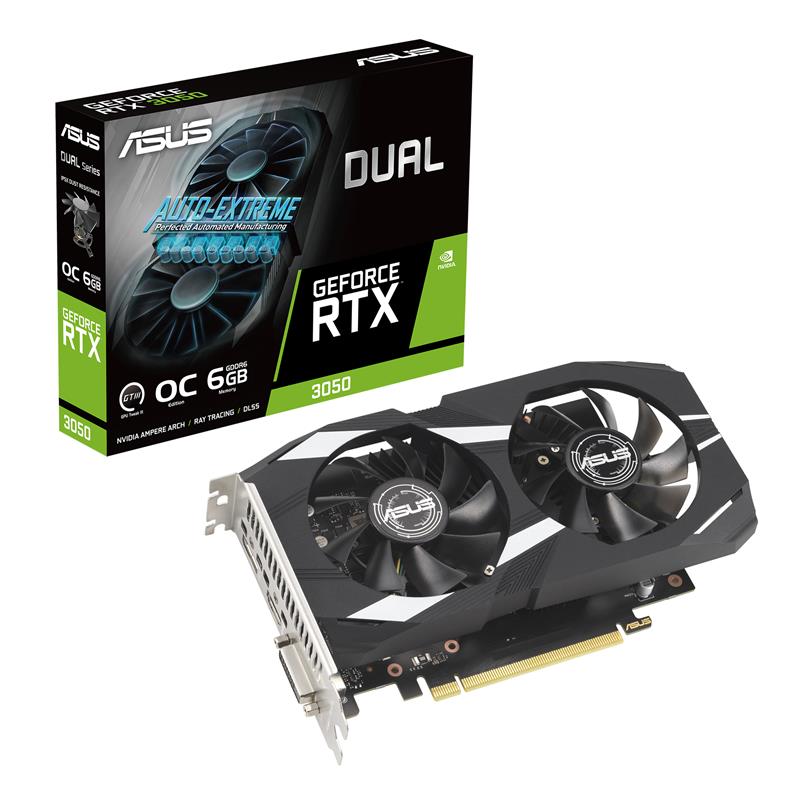 ASUS Dual NVIDIA GeForce RTX 3050 6GB OC Edition HMDI DP DVI