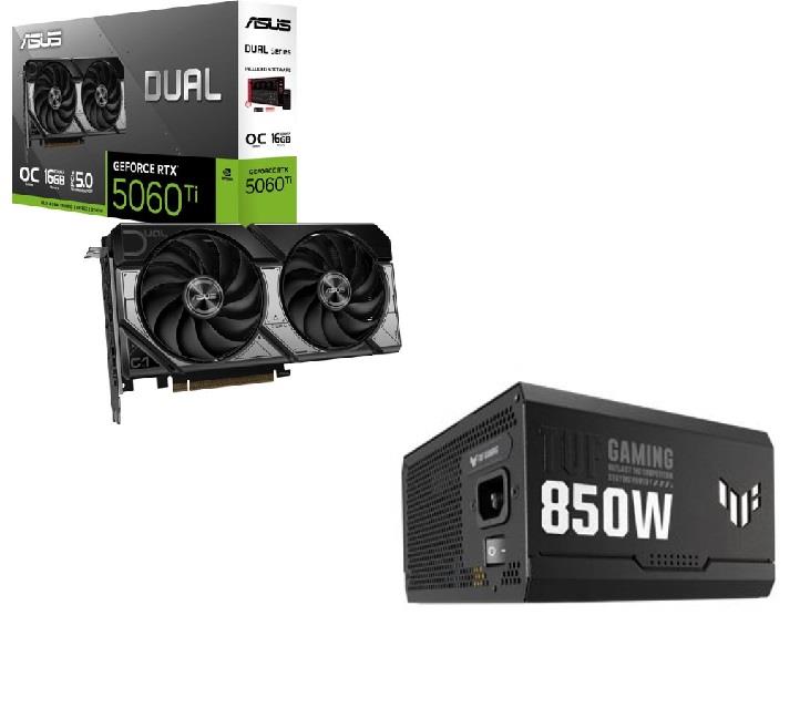 ASUS GPU Dual RTX 5060 Ti 16 Go + Alimentation TUF Gaming 850W Gold