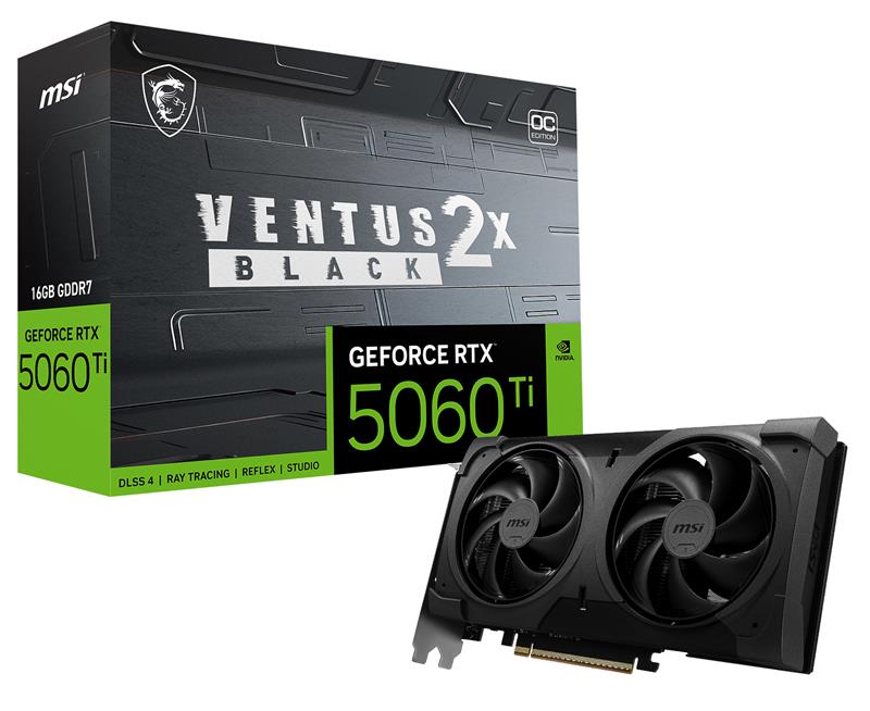 MSI GeForce RTX 5060 Ti 16G VENTUS 2X OC GDDR7 Trois ventilateurs