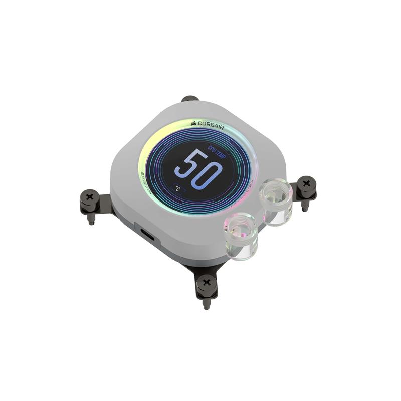 CORSAIR Waterblock pour processeur iCUE LINK XC7 RGB ELITE LCD, Blanc