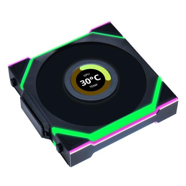 LIAN LI UNI FAN SL WIRELESS RGB LCD Black Color Single Pack 12cm Fan Pack without Controller