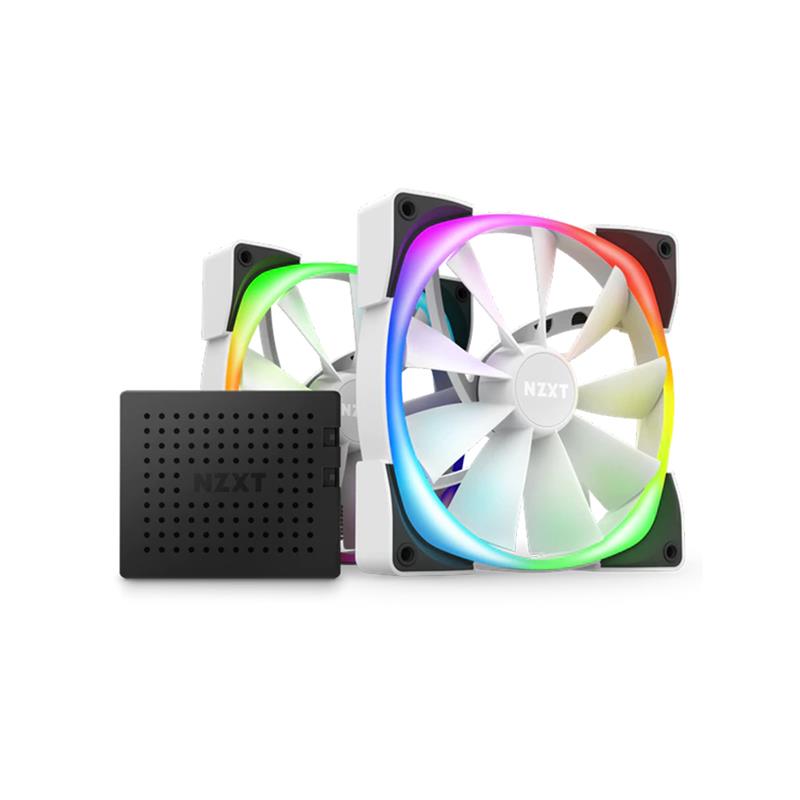 NZXT Aer RGB 2 140mm Twin Starter Pack & Fan Controller (White)