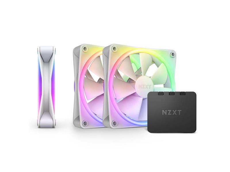 NZXT F120 RGB DUO Ventilateur de boîtier Paquet de 3, Blanc