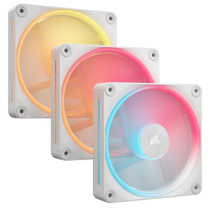 CORSAIR LX-R RGB Series, iCUE LINK LX120-R RGB White, 120mm RGB Fan, Triple Fan Kit