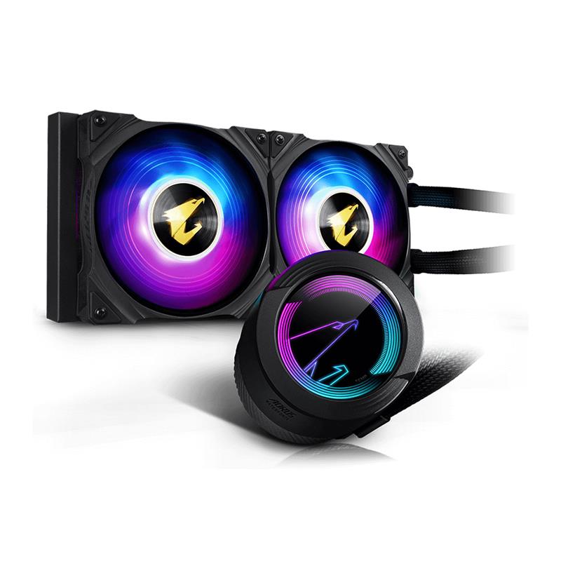 GIGABYTE AORUS WATERFORCE X 240, refroidisseur liquide tout-en-un avec écran LCD circulaire, RGB Fusion 2.0, ventilateurs AR...