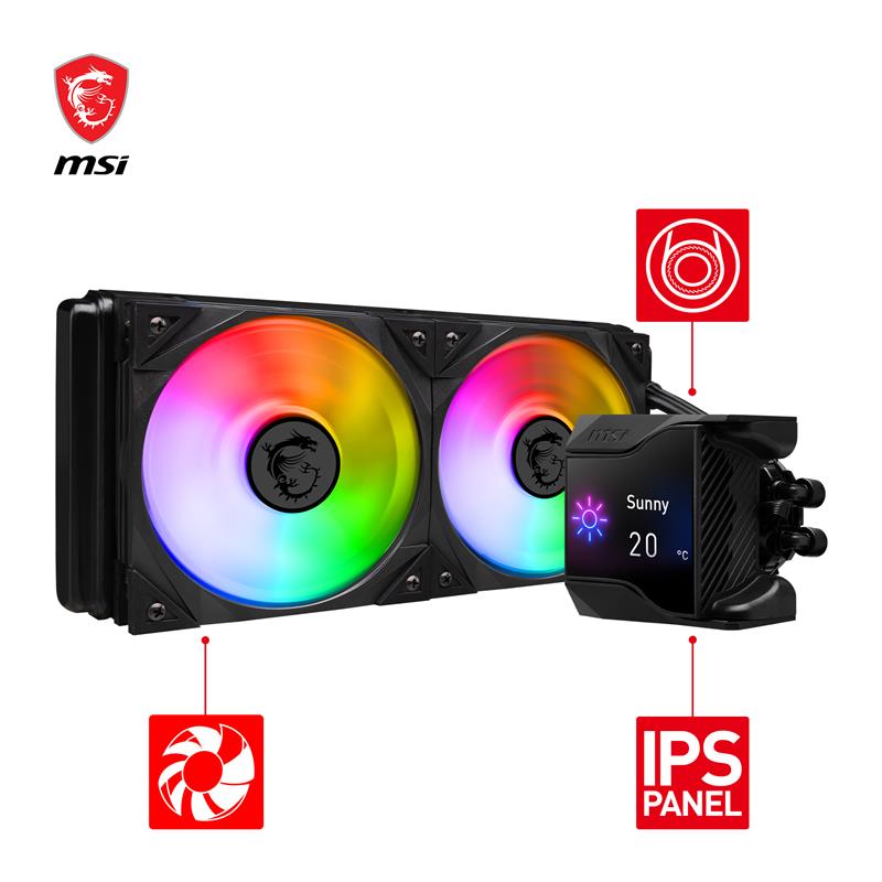 MSI MPG CORELIQUID D240 AIO Liquid CPU Cooler, 240mm Radiator