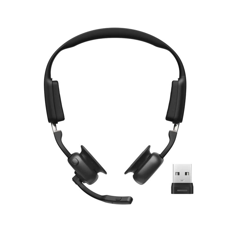 SHOKZ OpenMeet UC USB-A NC Bluetooth Stereo Headset with Mic, Black