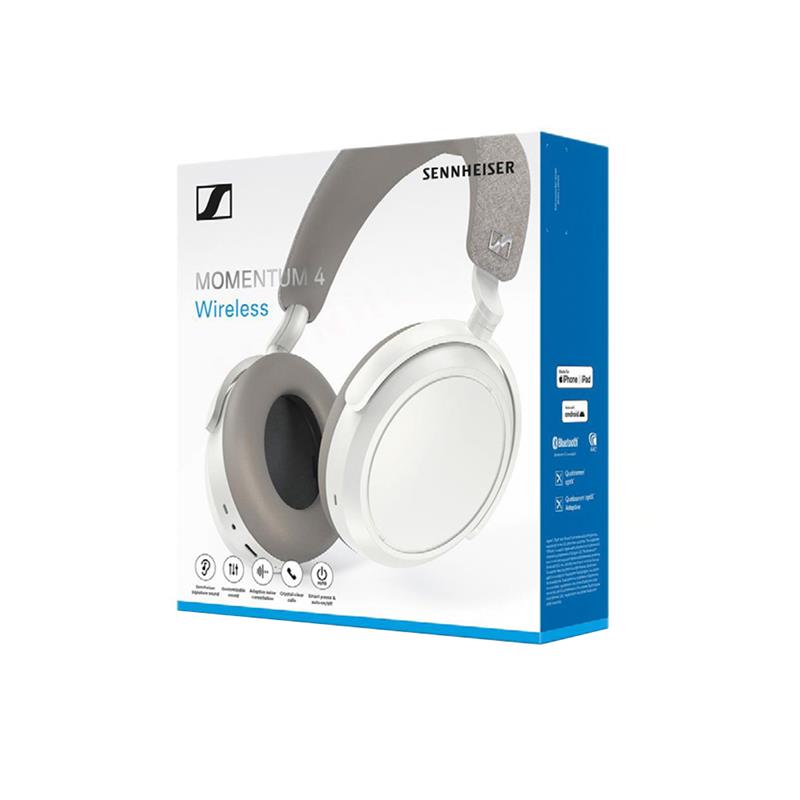 SENNHEISER Momentum 4 ANC Over-Ear Wireless Headphones, White