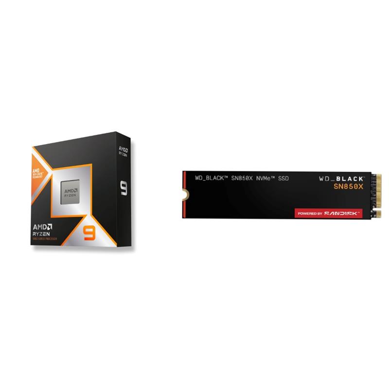 AMD Ryzen 9 9950X3D CPU + WD Black SN850X 4 To SSD