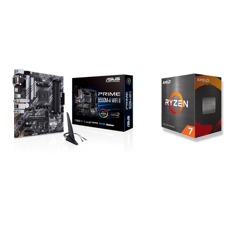 AMD Ryzen 7 5800X CPU + ASUS Prime B550M-A WIFI II Carte mère