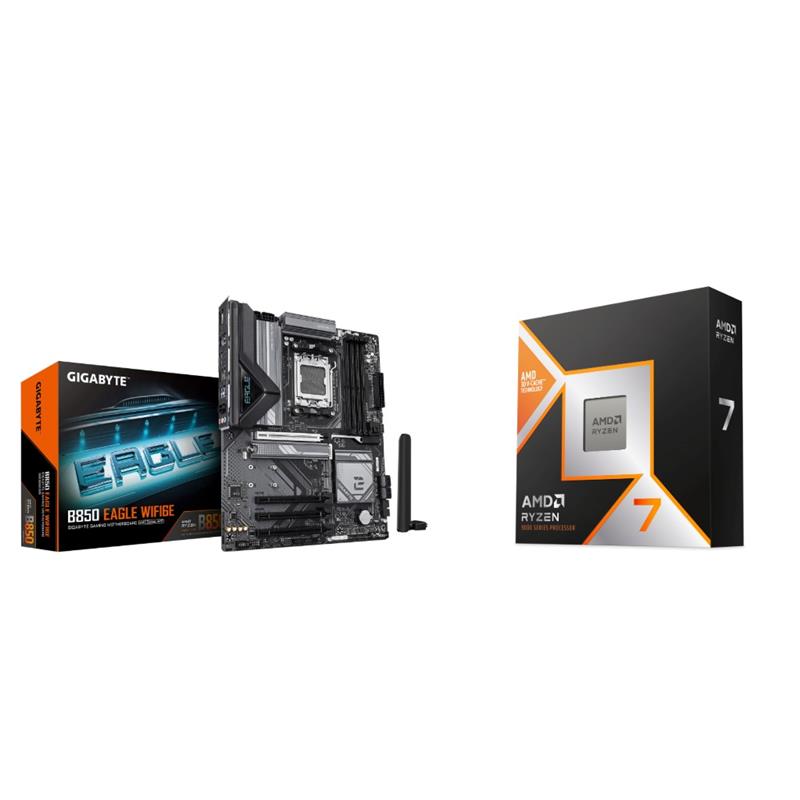 AMD Ryzen 7 9800X3D CPU + GIGABYTE B850 EAGLE WIFI6E Motherboard