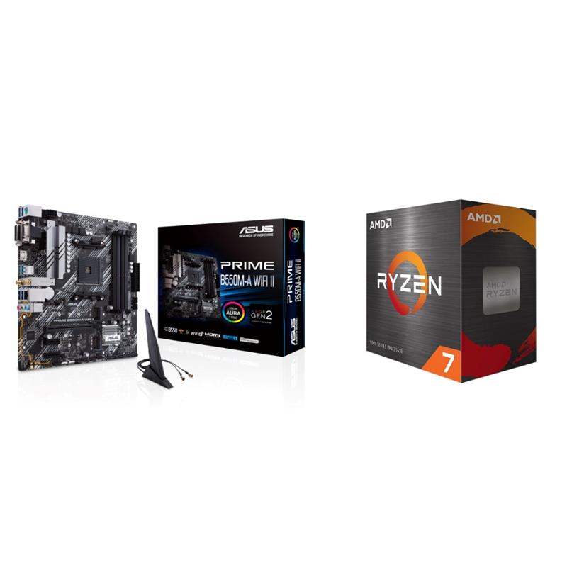 AMD Ryzen 7 5700 CPU + ASUS Prime B550M-A WIFI II Motherboard