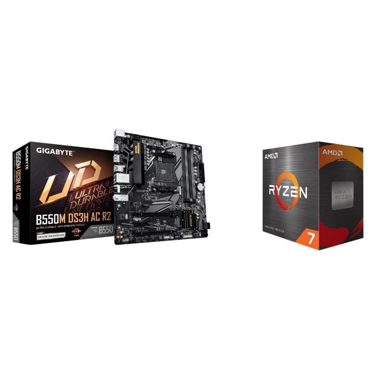 AMD Ryzen 7 5700 CPU + GIGABYTE B550M DS3H AC R2 Motherboard