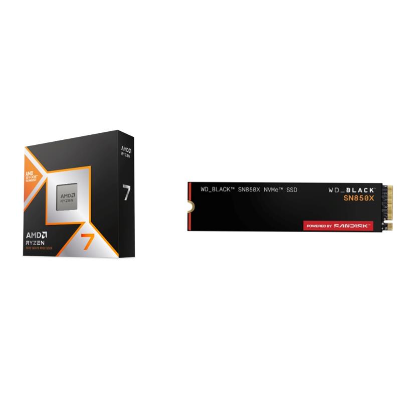 AMD Ryzen 7 9800X3D CPU + WD Black SN850X 4 To SSD