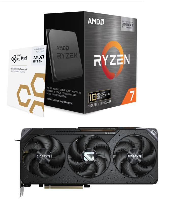 AMD Ryzen 7 5800X ＋メモリ＋1050w電源＋ケース AMD Ryzen 7 5800X3D 10th Anniversary Edition CPU + GIGABYTE Radeon