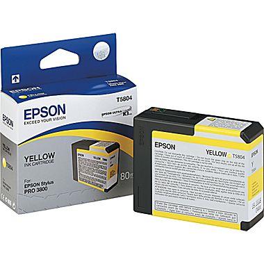 Epson (UltraChrome K3 / T5804) - Cartouche d'encre jaune pour imprimantes Epson (T580400)