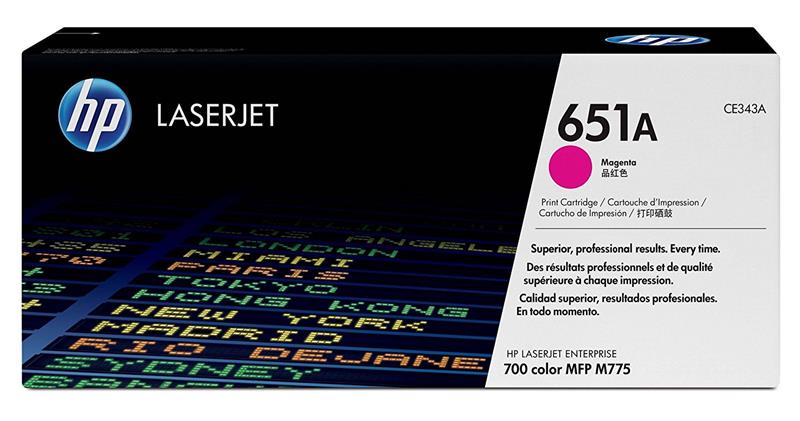 HP (LaserJet 651A) - Cartouche de toner magenta pour imprimantes HP LaserJet (CE343A)