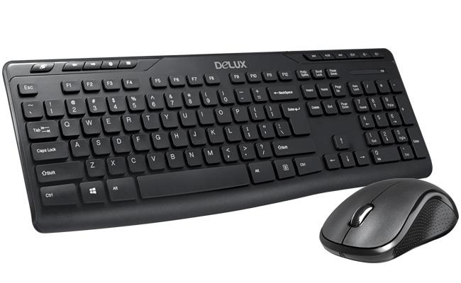 DELUX Wireless Multimedia Keyboard and Mouse Combo(Open Box)