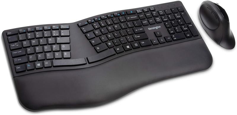 KENSINGTON K75406US Pro Fit Ergo Wireless Keyboard and Mouse  Black(Open Box)