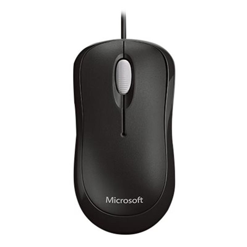 MICROSOFT Basic Optical Mouse - Black - USB Wired, Optical, Ergonomic